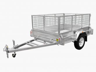 7x5 Galvanised Box Trailer fully welded 300mm side free cage